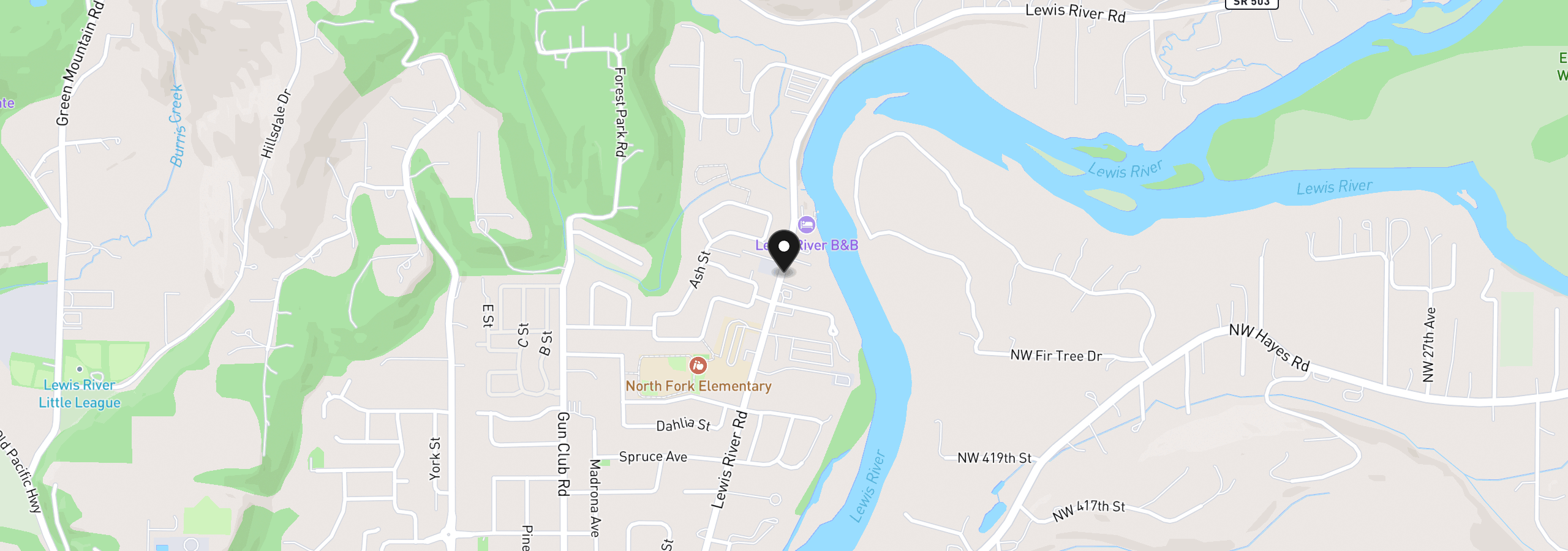 Map showing the location of 2331 Ash St, Woodland, Wa 98674