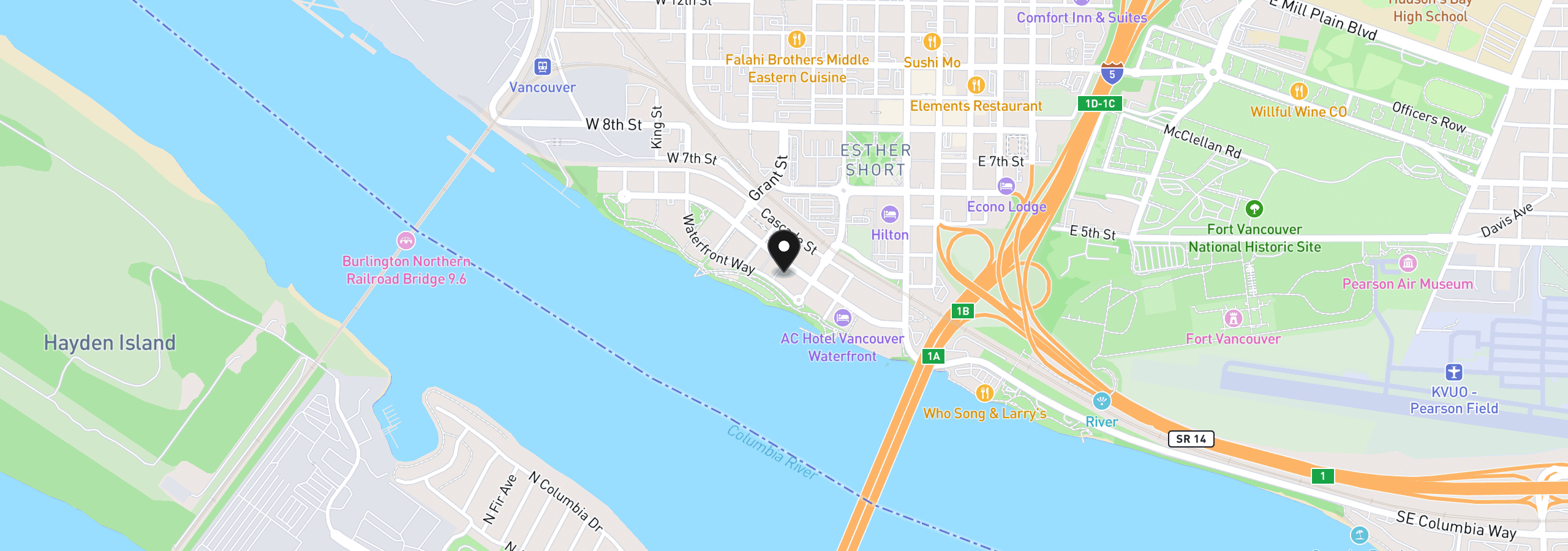 Map showing the location of 590 Waterfront Way 204, Vancouver, Wa 98660
