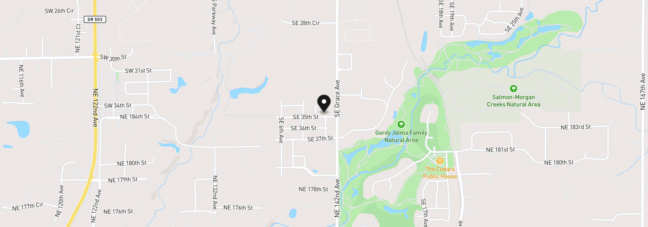 Map showing the location of 824 SE 35th St, Battle Ground, Wa 98604