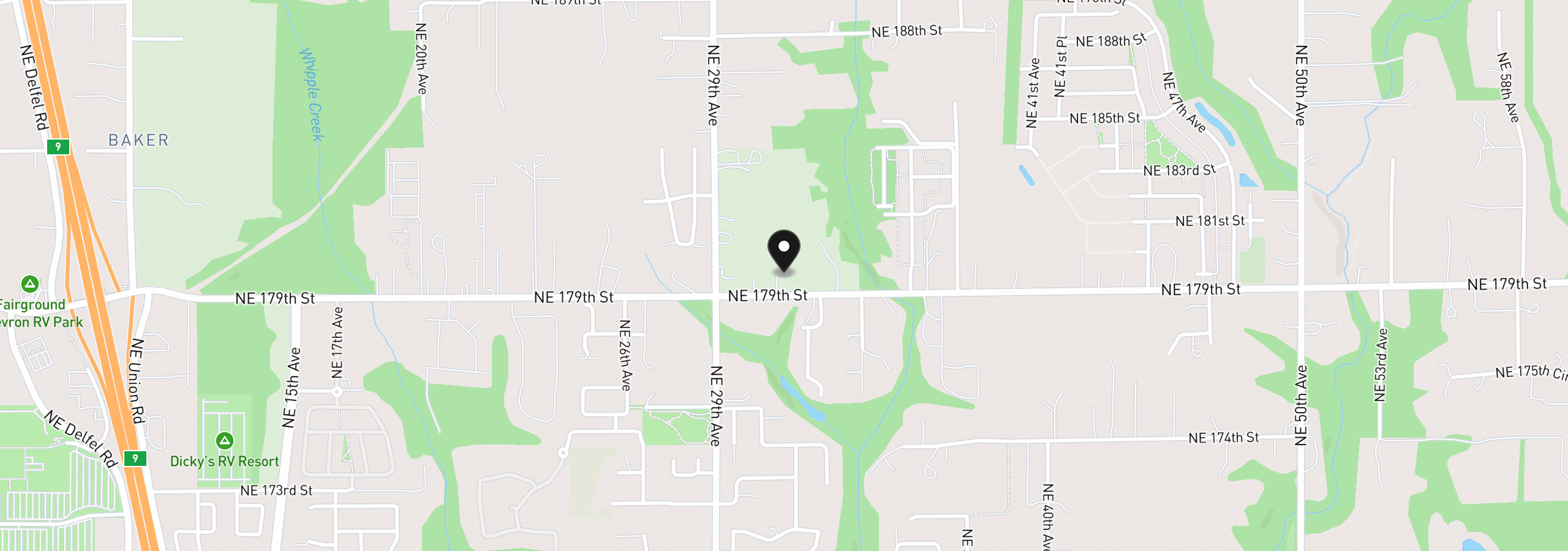 Map showing the location of 3106 NE 179th St, Ridgefield, Wa 98642