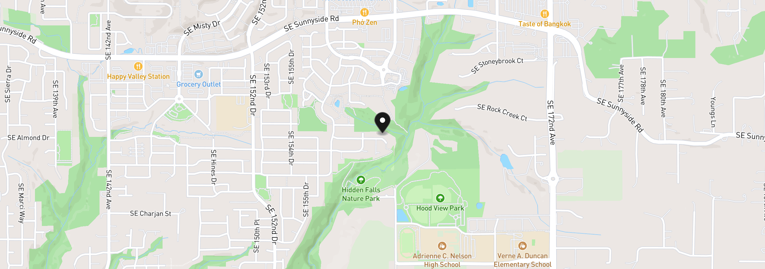 Map showing the location of 15937 SE Cherry Blossom Way, Happy Valley, OR 97015