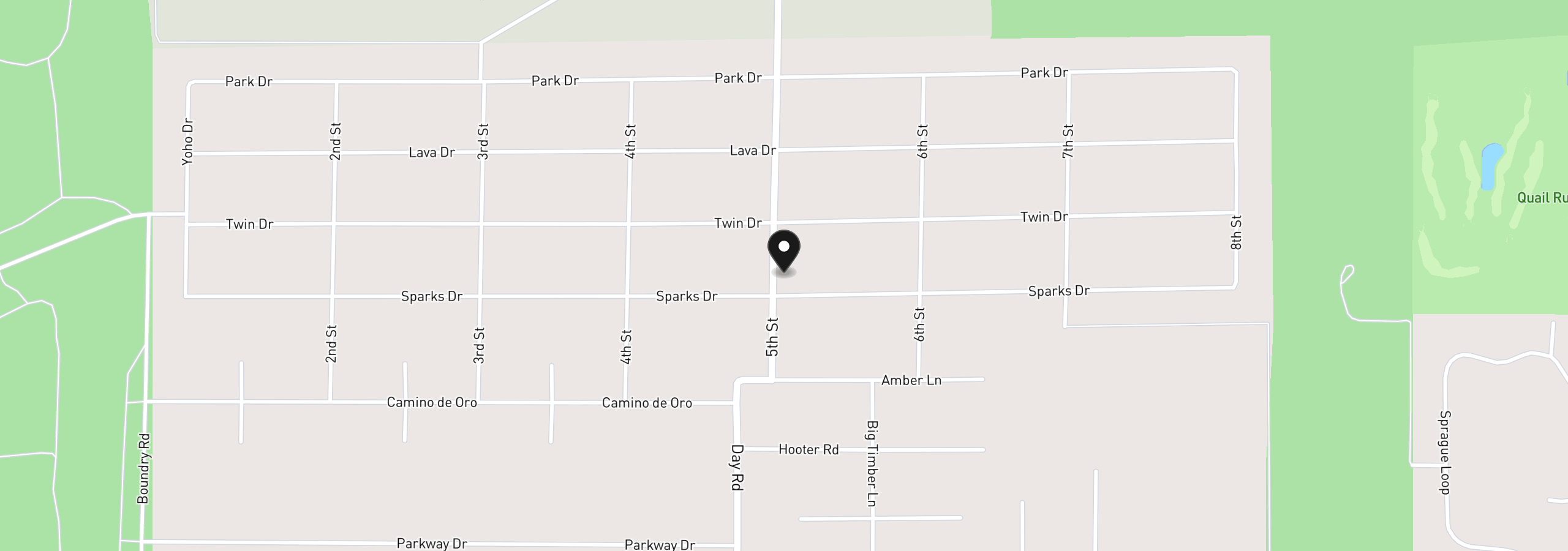 Map showing the location of 16042 Sparks Dr, La Pine, OR 97739