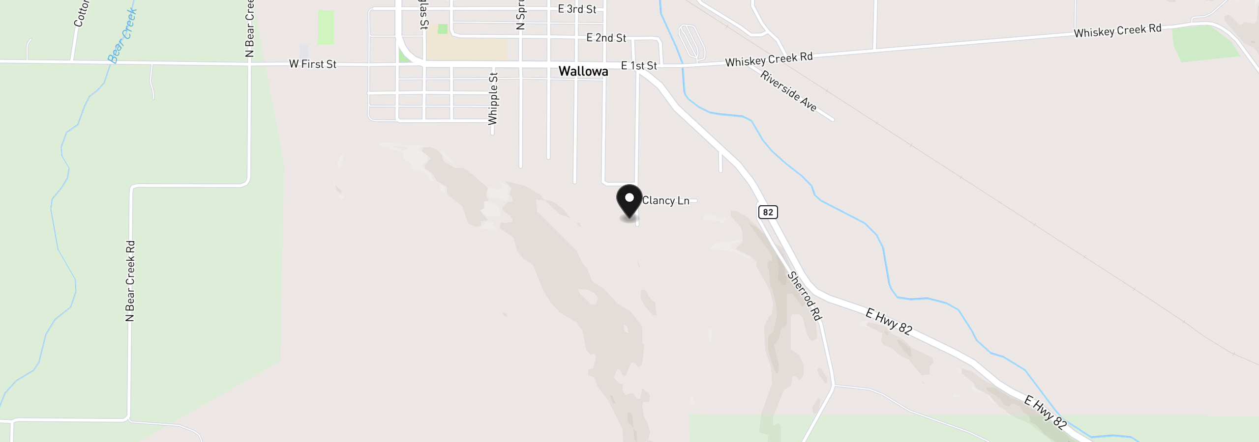 Map showing the location of 506 S Holmes St, Wallowa, OR 97885