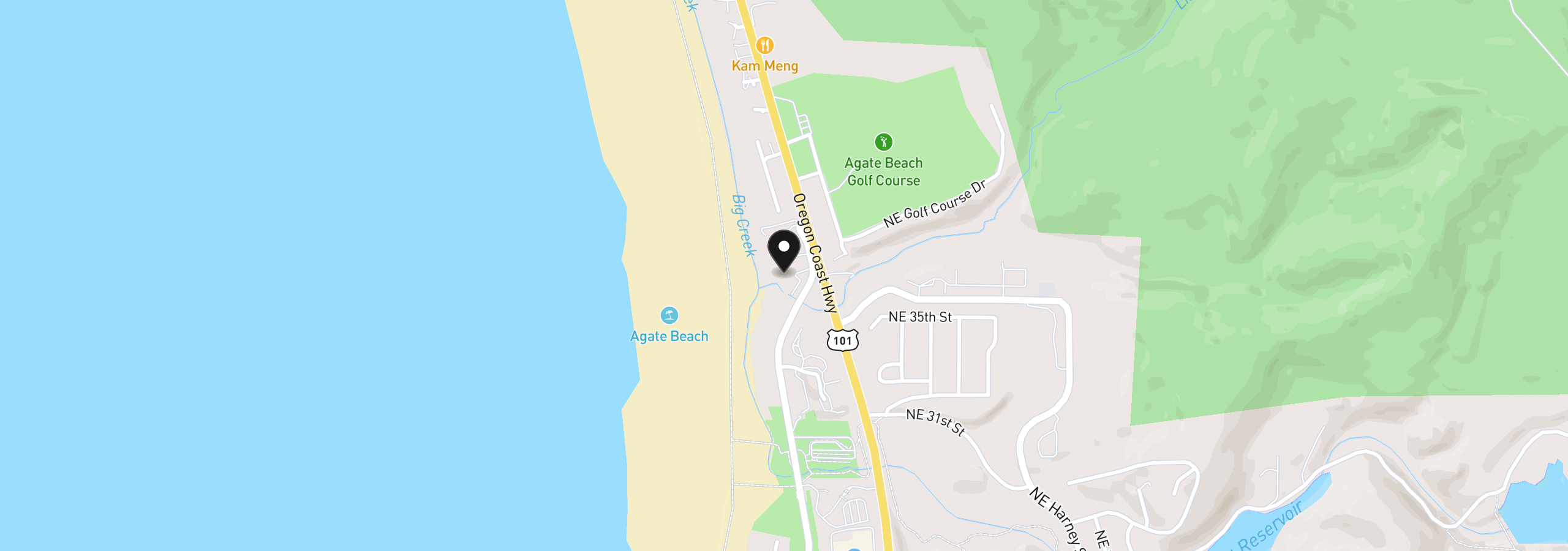 Map showing the location of 3641 NW Oceanview Dr 110, Newport, OR 97365