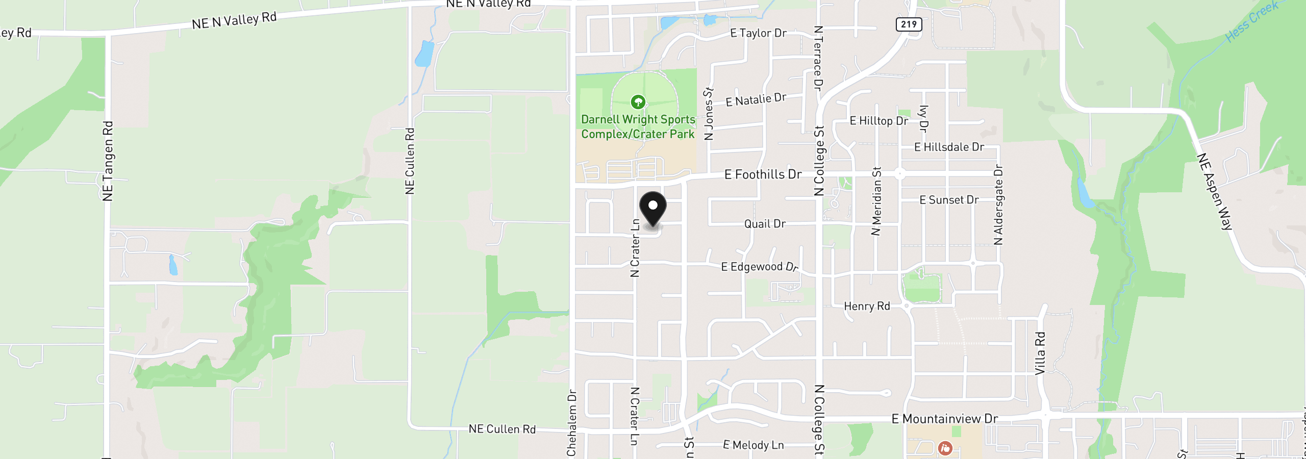 Map showing the location of 211 W Hazelnut Dr, Newberg, OR 97132