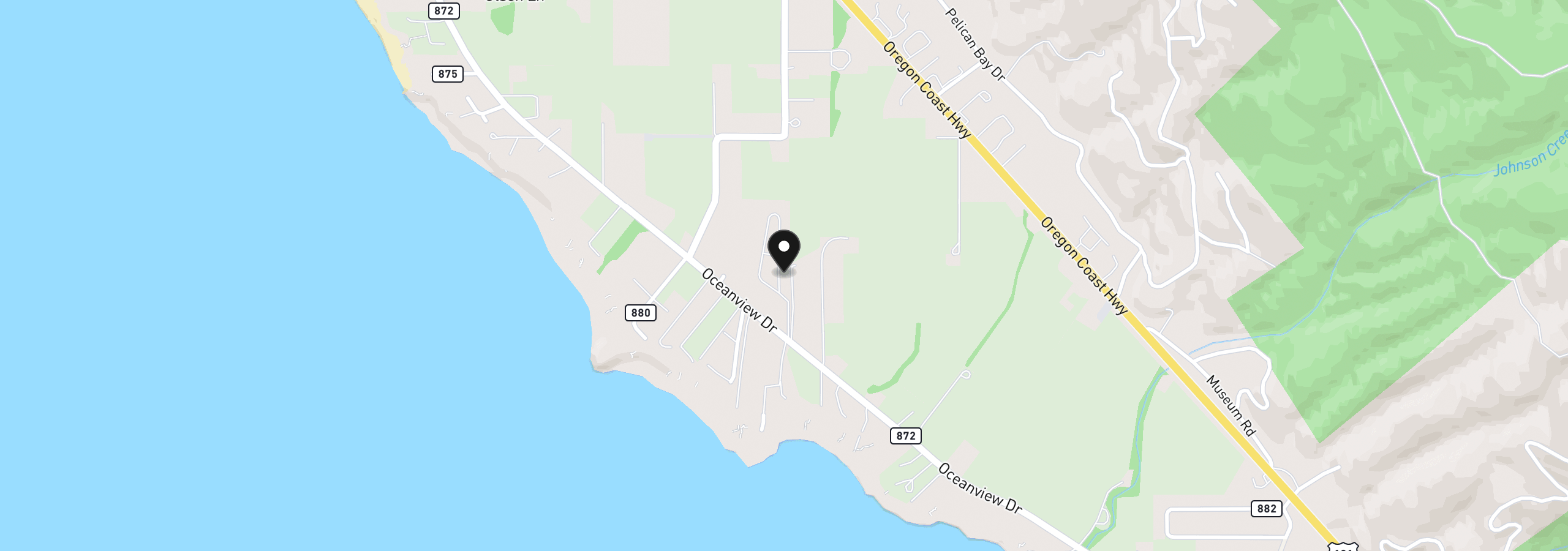 Map showing the location of 15505 Oceanview Dr, Brookings, OR 97415