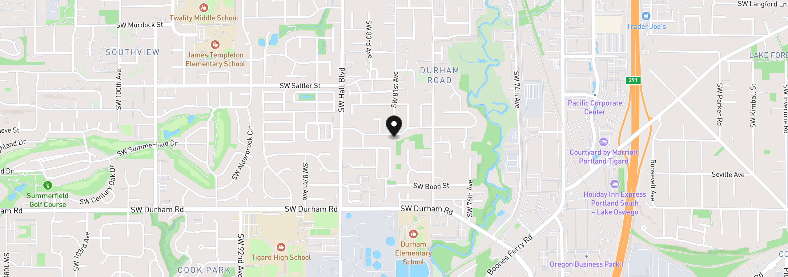 Map showing the location of 8086 SW Ashford St, Tigard, OR 97224