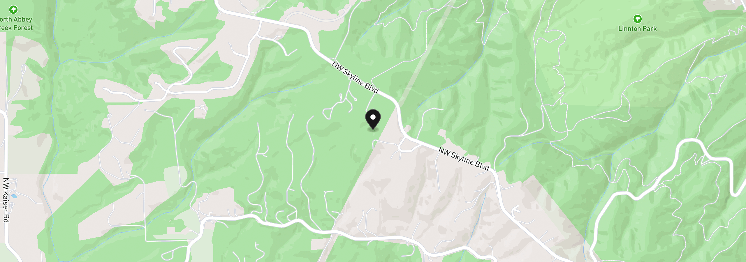 Map showing the location of 9331 NW Old Skyline Blvd, Portland, OR 97231