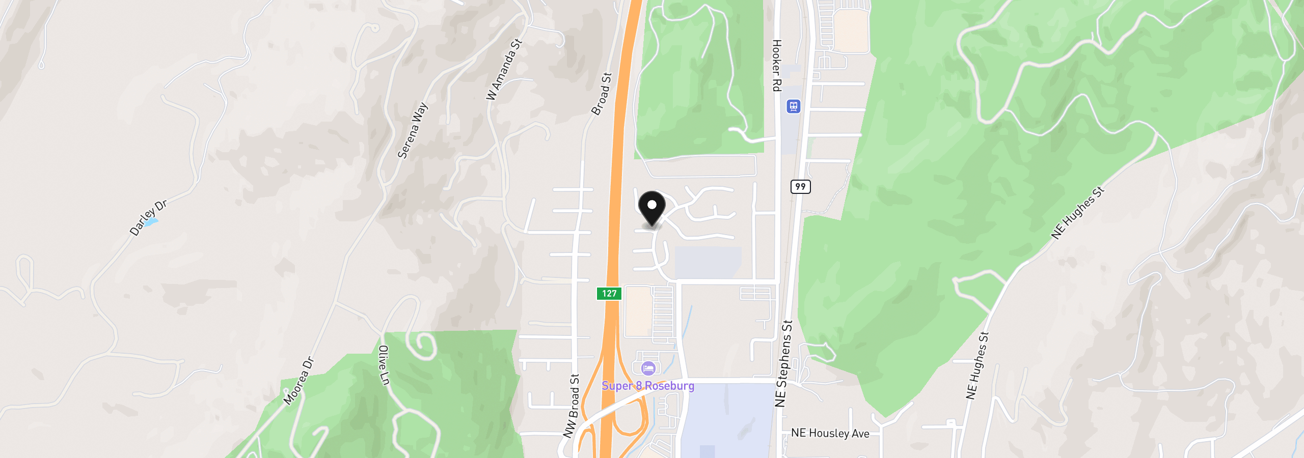 Map showing the location of 703 Shadow Ranch Ln, Roseburg, OR 97470