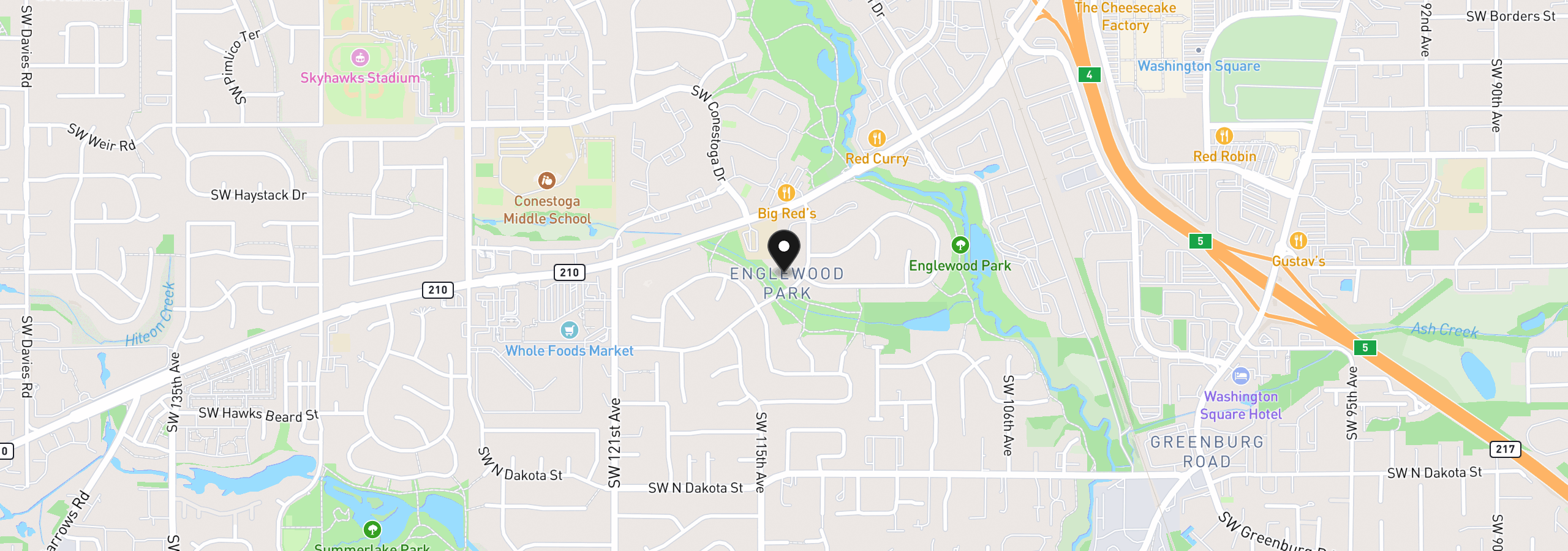 Map showing the location of 11367 SW Springwood Dr 30, Portland, OR 97223