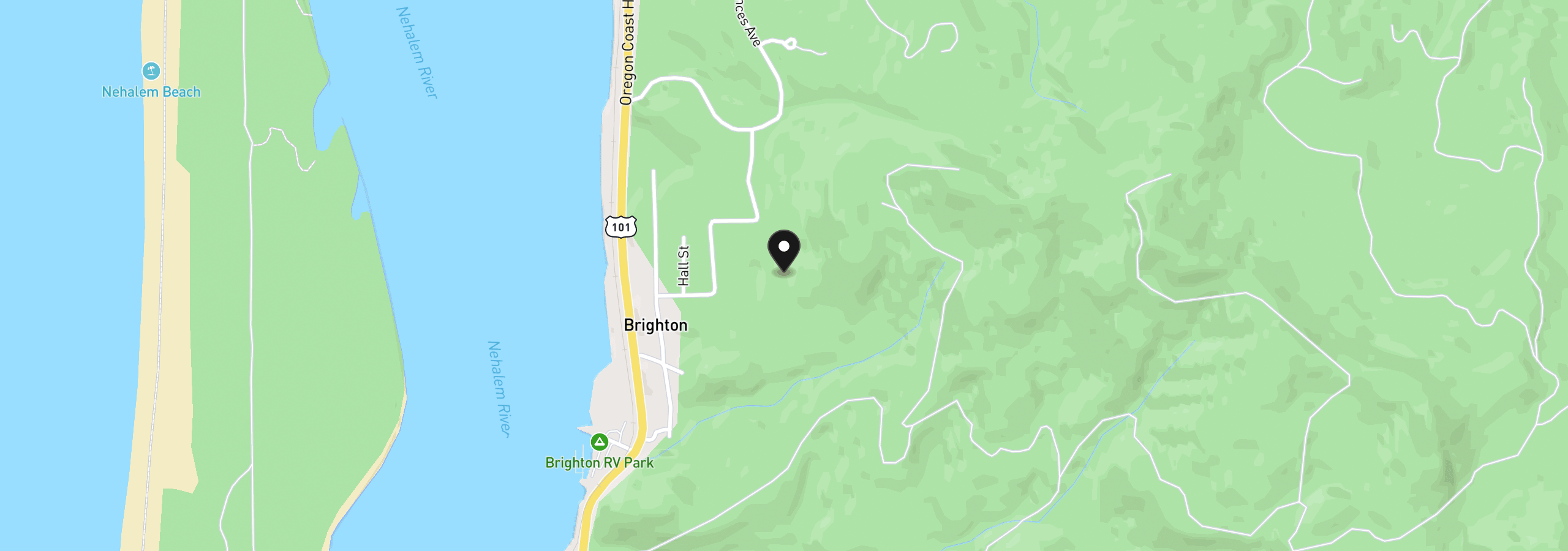 Map showing the location of 1202 Brighton Ave, Rockaway Beach, OR 97136