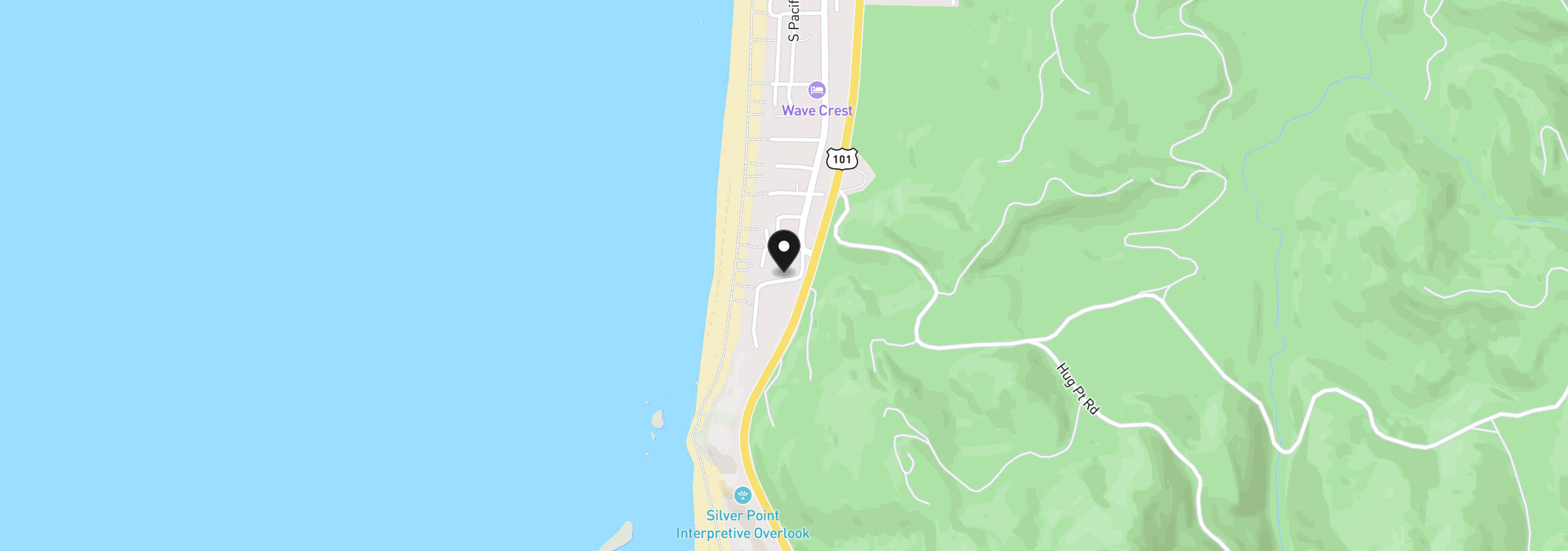 Map showing the location of 132 Maher St, Cannon Beach, OR 97110