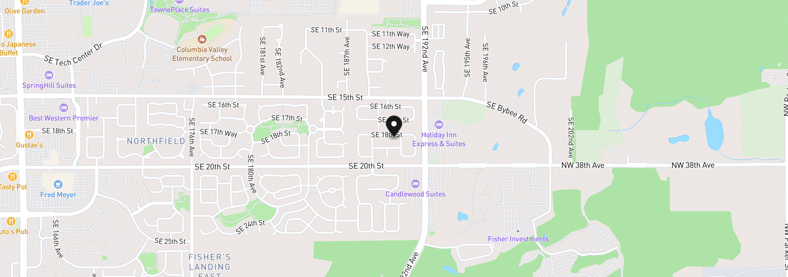 Map showing the location of 18905 SE 18th St, Vancouver, Wa 98683