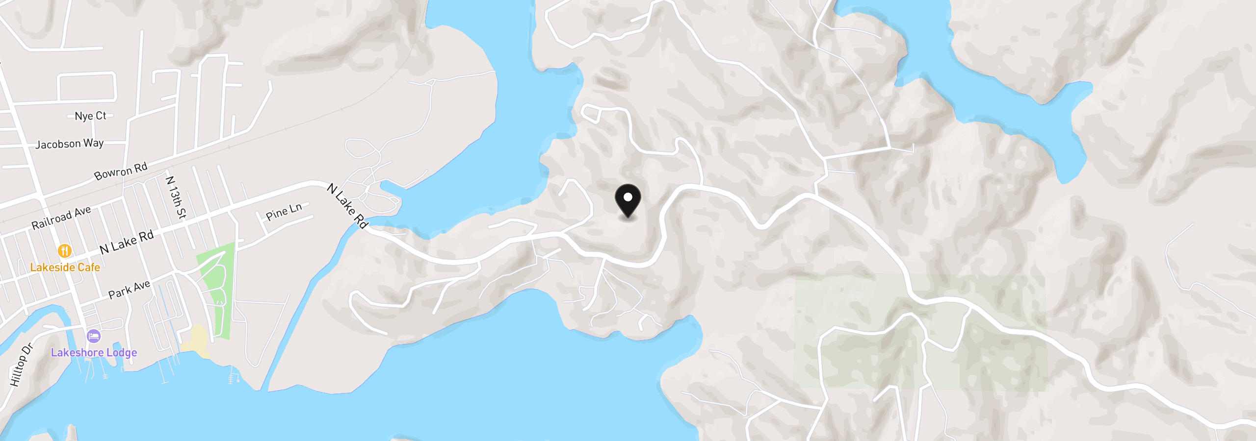 Map showing the location of 95561 N Lake Ln, Lakeside, OR 97449