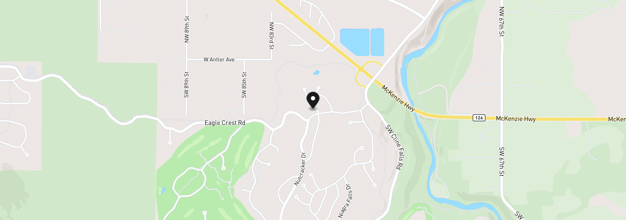 Map showing the location of 515 Nutcracker Dr, Redmond, OR 97756