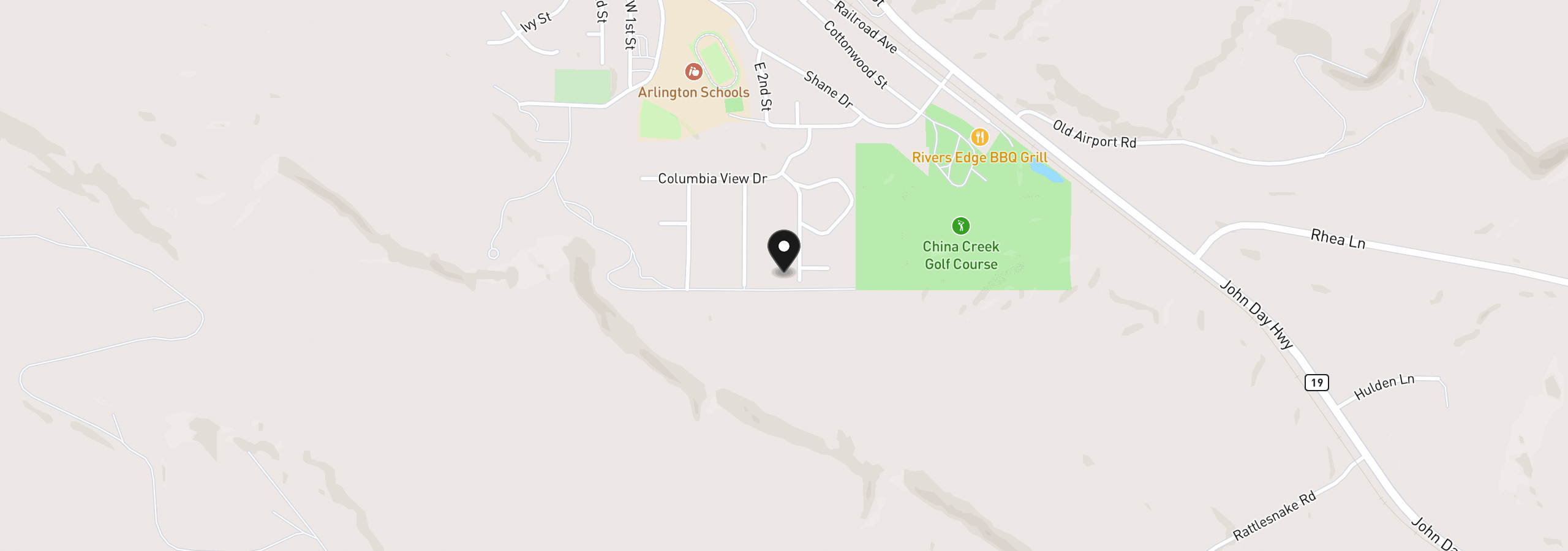 Map showing the location of 1275 Wright Rd, Arlington, OR 97812