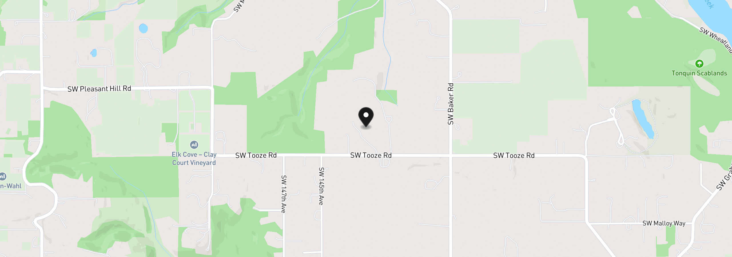 Map showing the location of 14161 SW Tooze Rd, Sherwood, OR 97140