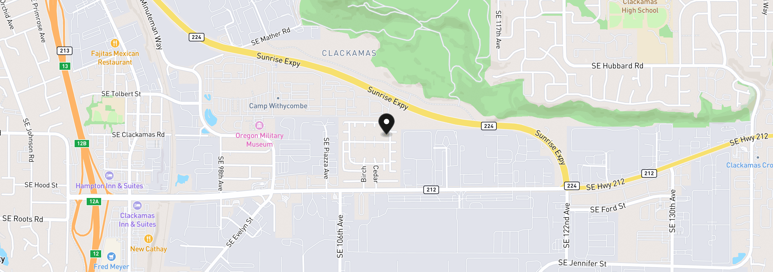 Map showing the location of 10701 SE Highway 212 S5, Clackamas, OR 97015