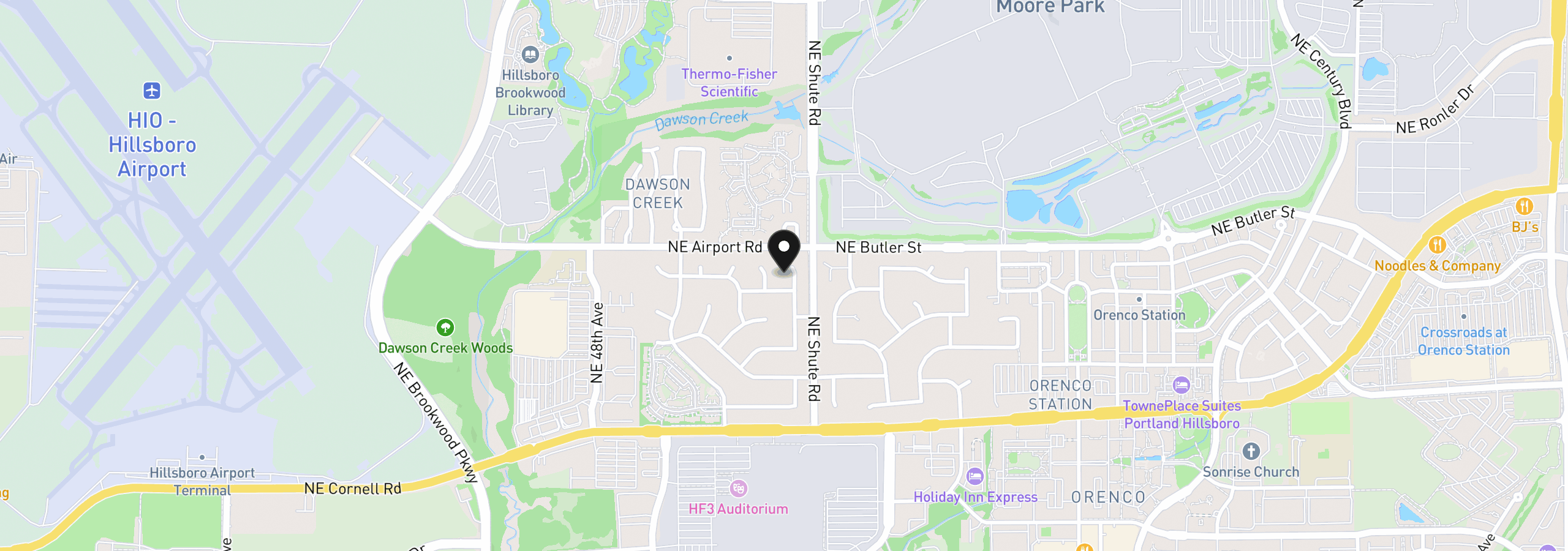 Map showing the location of 1747 NE 54th Ct, Hillsboro, OR 97124