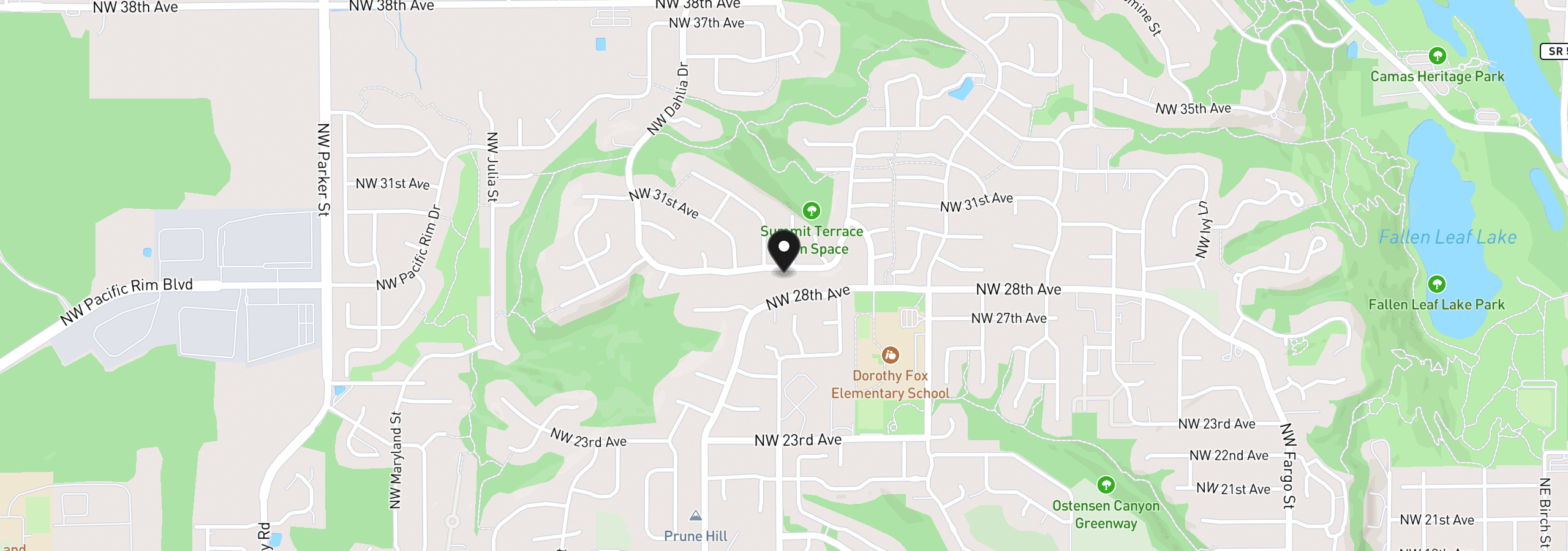 Map showing the location of 2432 NW 29th Ave, Camas, Wa 98607