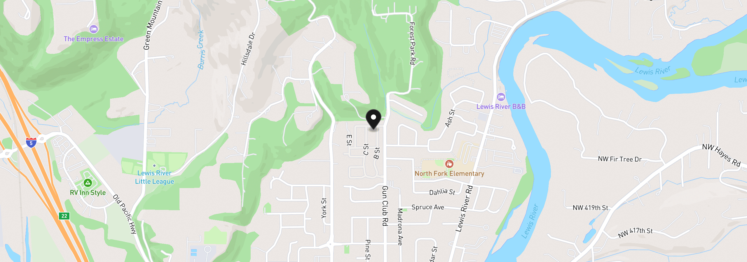 Map showing the location of 369 Gun Club Rd #23, Woodland, Wa 98674