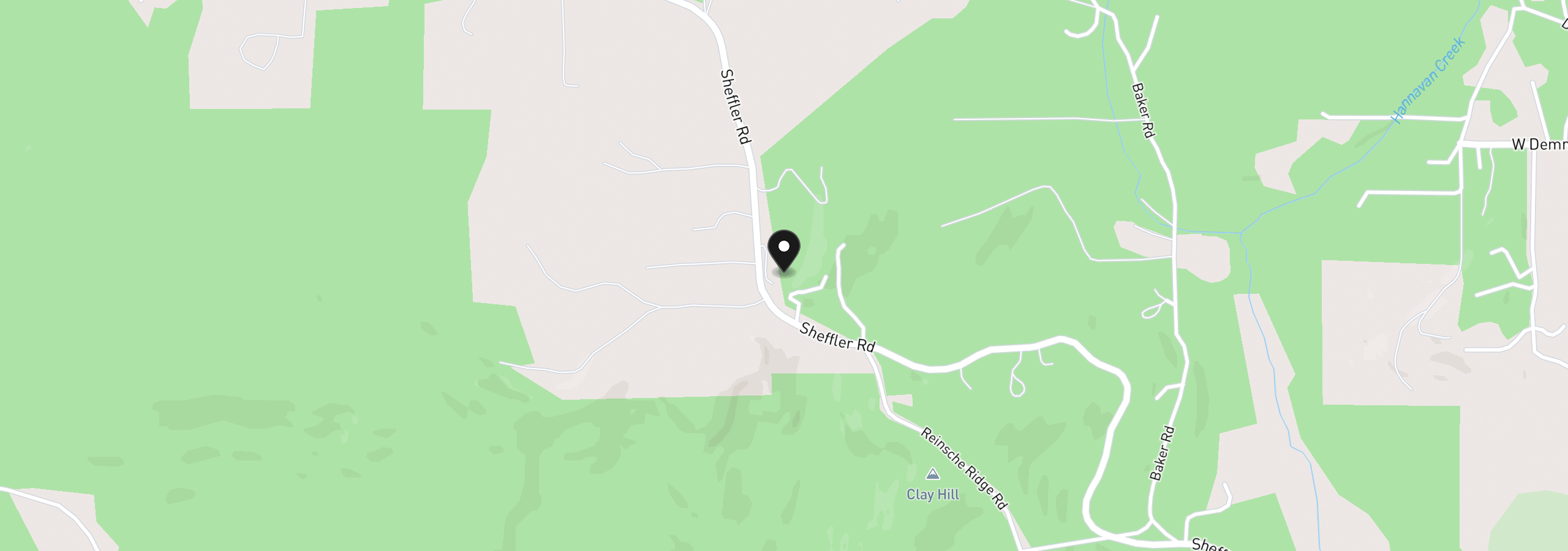 Map showing the location of 90245 Sheffler Rd, Elmira, OR 97437
