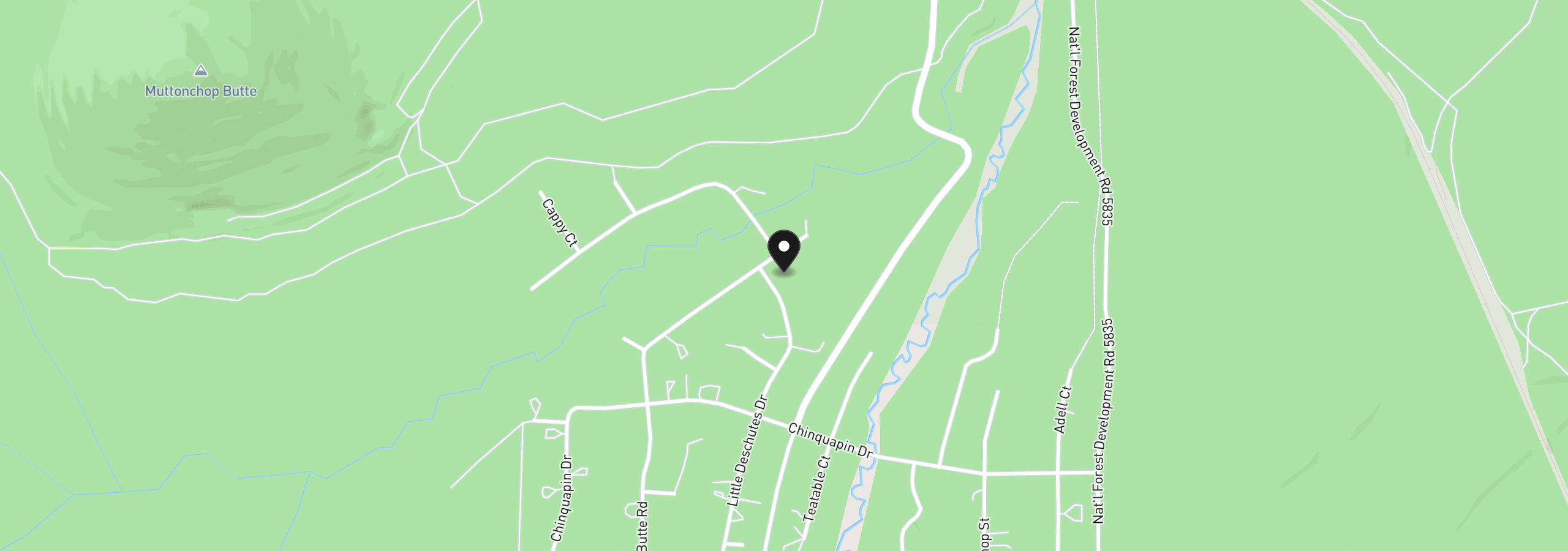 Map showing the location of 125067 Bunny Butte Rd, Crescent Lake, OR 97733
