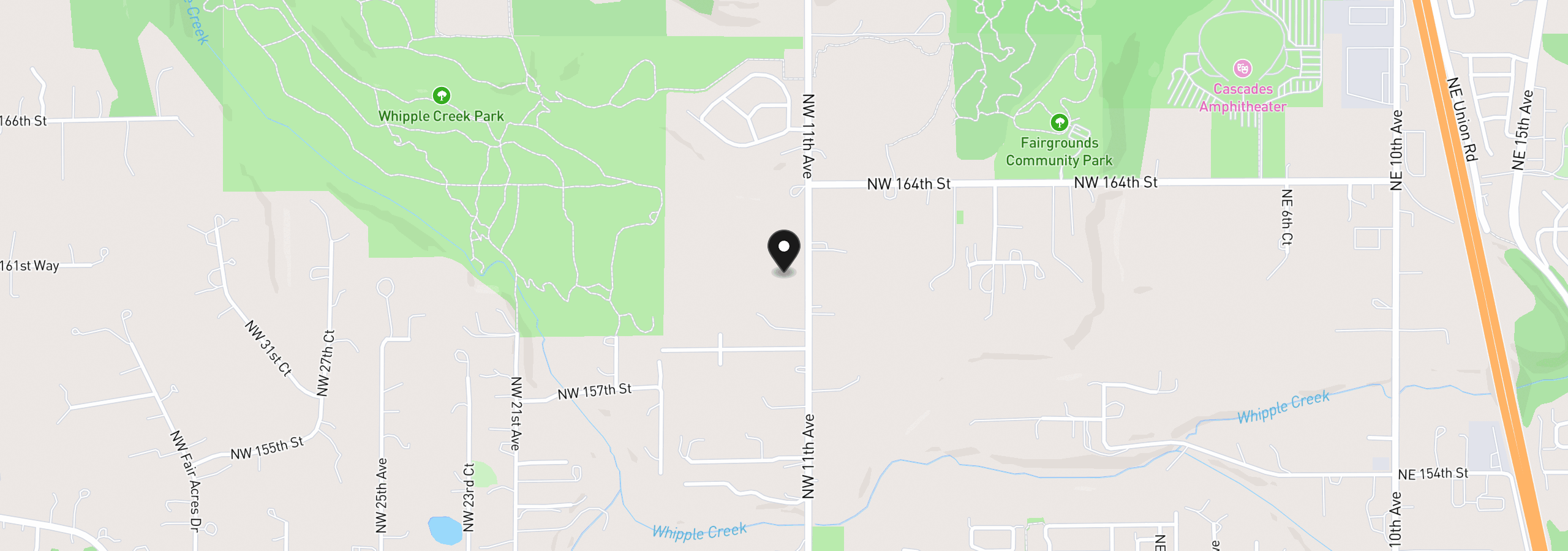 Map showing the location of 1408 NW 158th St, Vancouver, Wa 98685