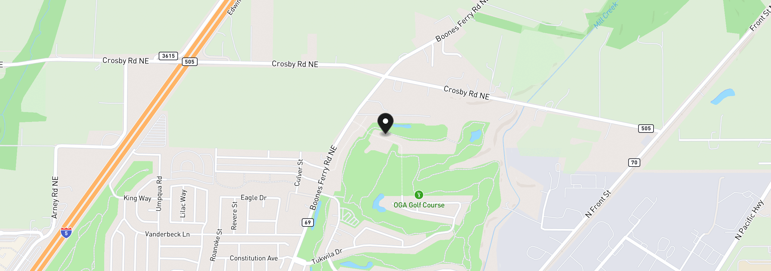 Map showing the location of 717 Magnolia Ave, Woodburn, OR 97071