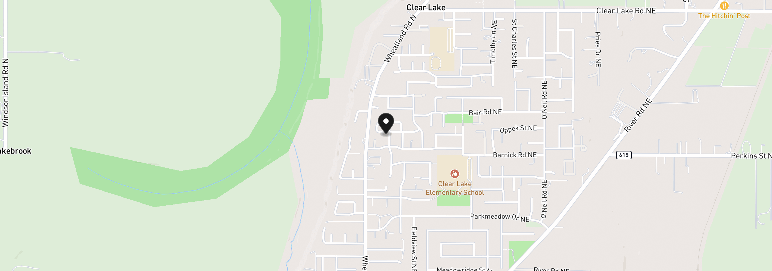 Map showing the location of 692 Burgundy Ave NE, Keizer, OR 97303