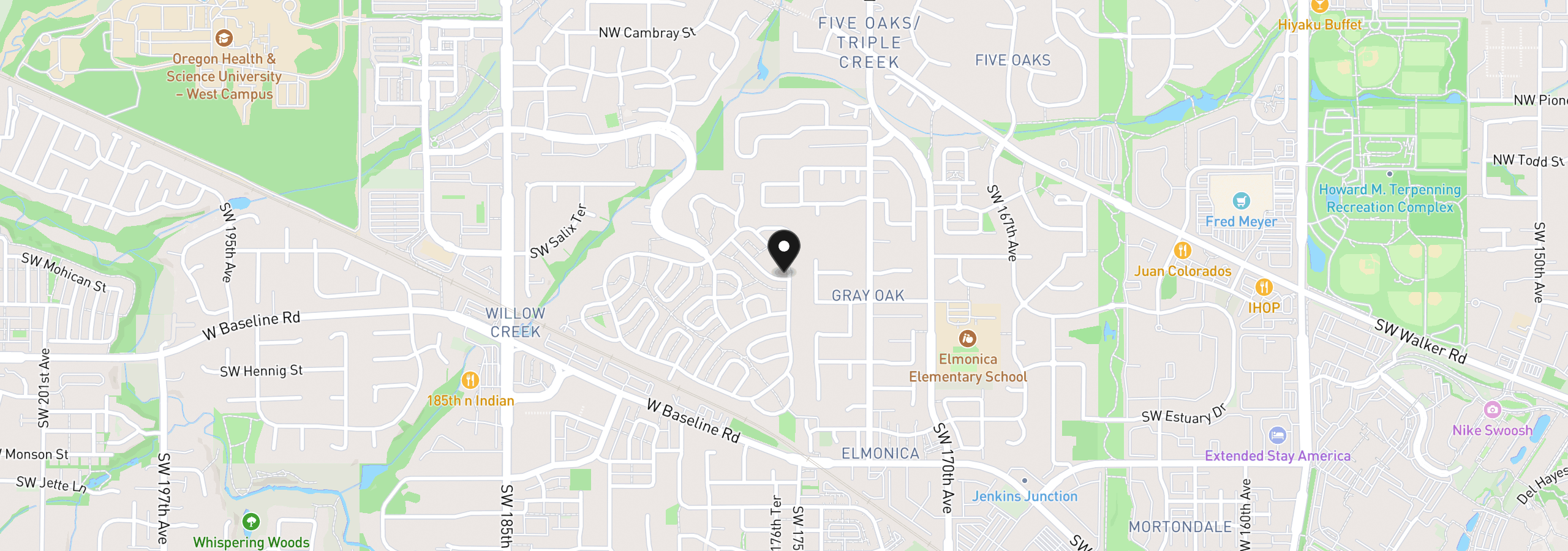 Map showing the location of 863 SW Liberty Bell Dr, Beaverton, OR 97006