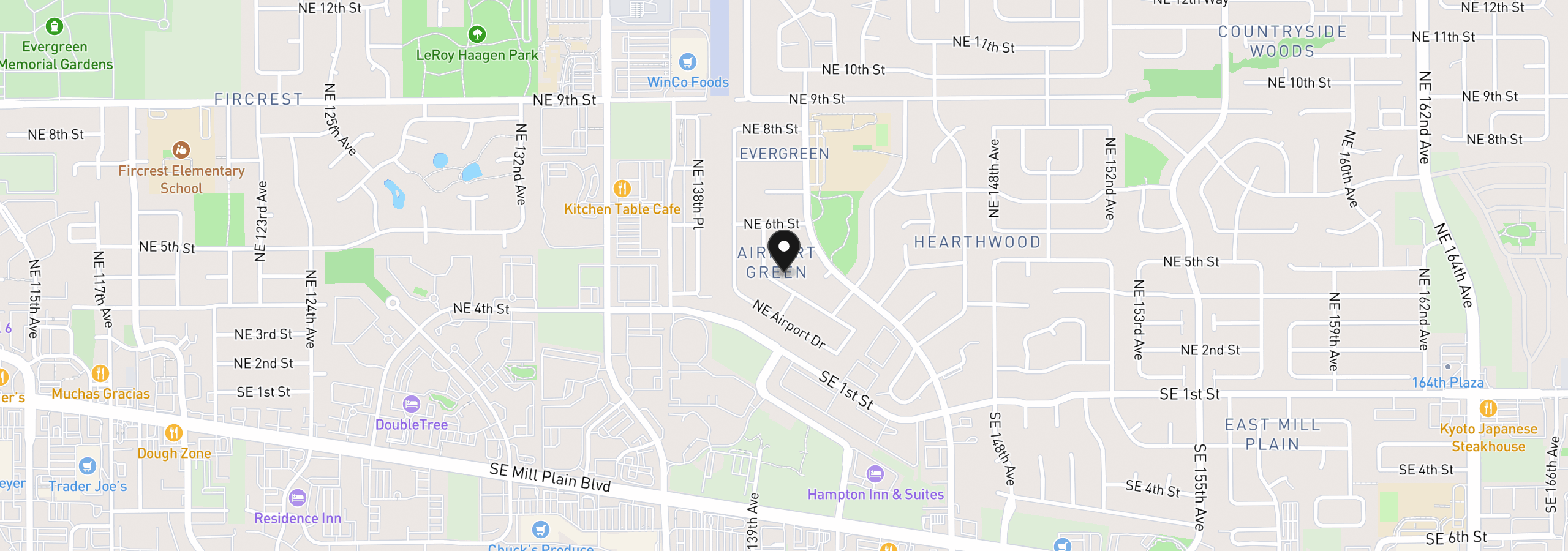 Map showing the location of 13906 NE Piper Rd, Vancouver, Wa 98684