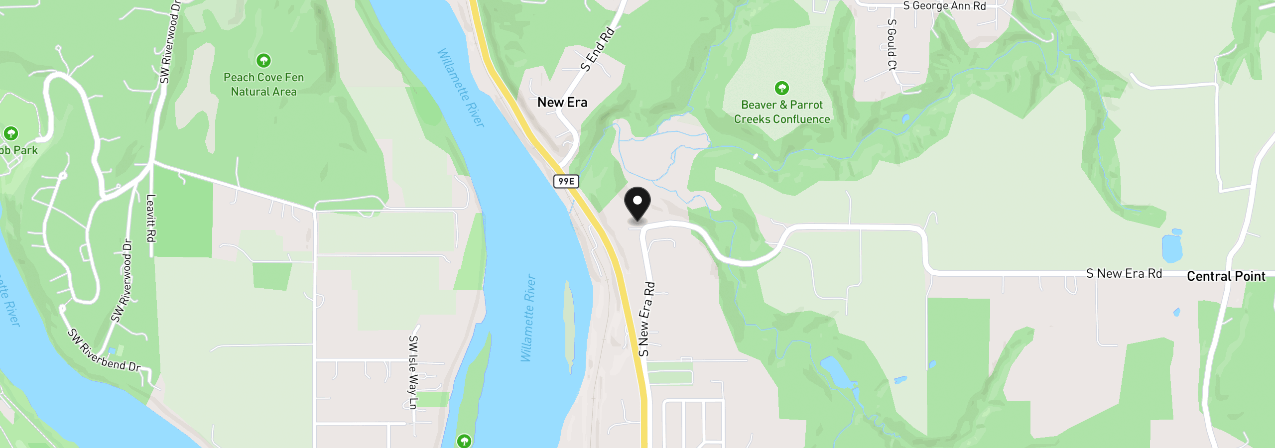 Map showing the location of 10285 S New Era Rd, Canby, OR 97013