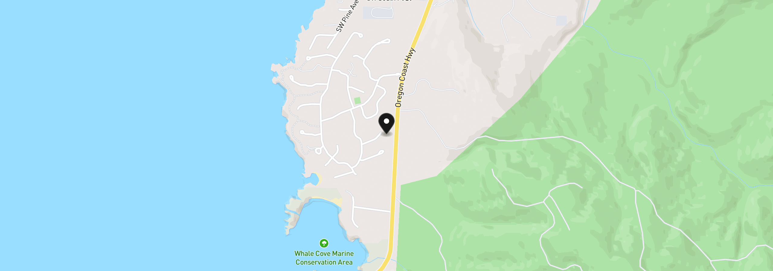Map showing the location of 180 Gull Station, Depoe Bay, OR 97341