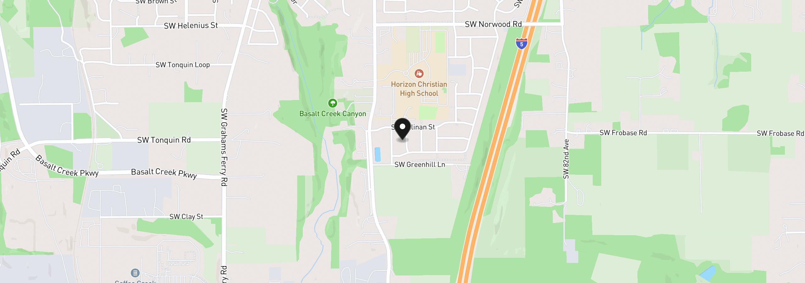 Map showing the location of 23808 SW Pensacola Ter, Tualatin, OR 97062