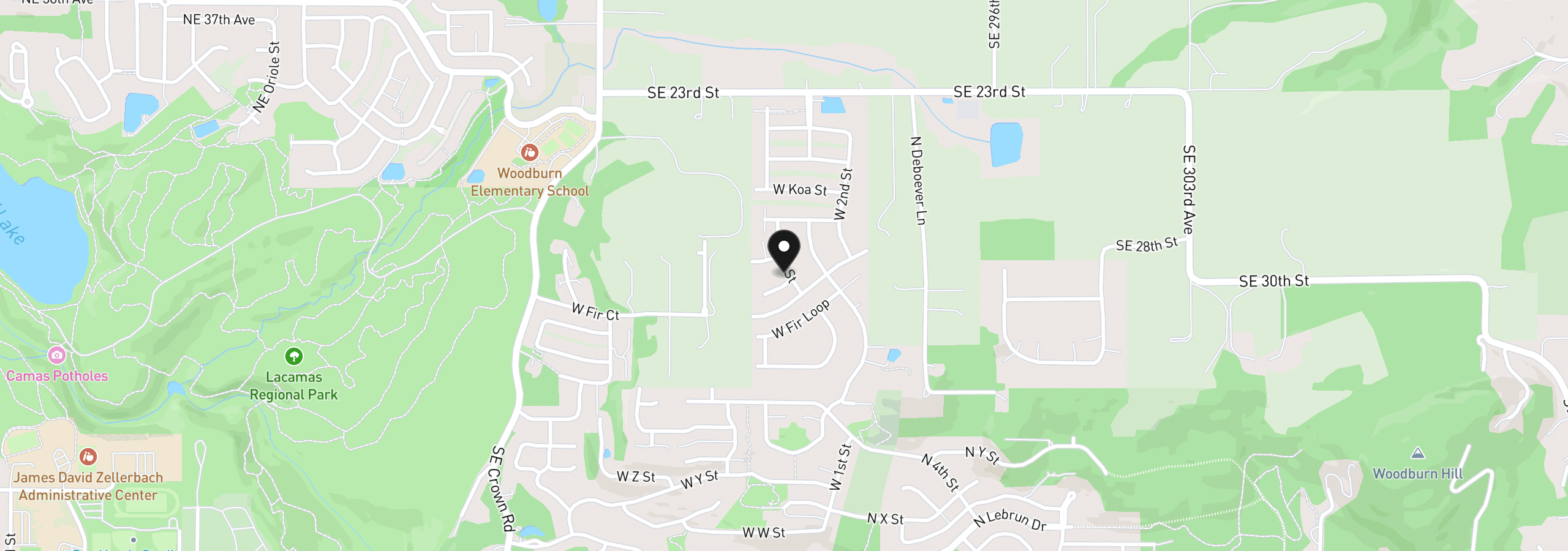 Map showing the location of 405 W Holly Cir, Washougal, Wa 98671