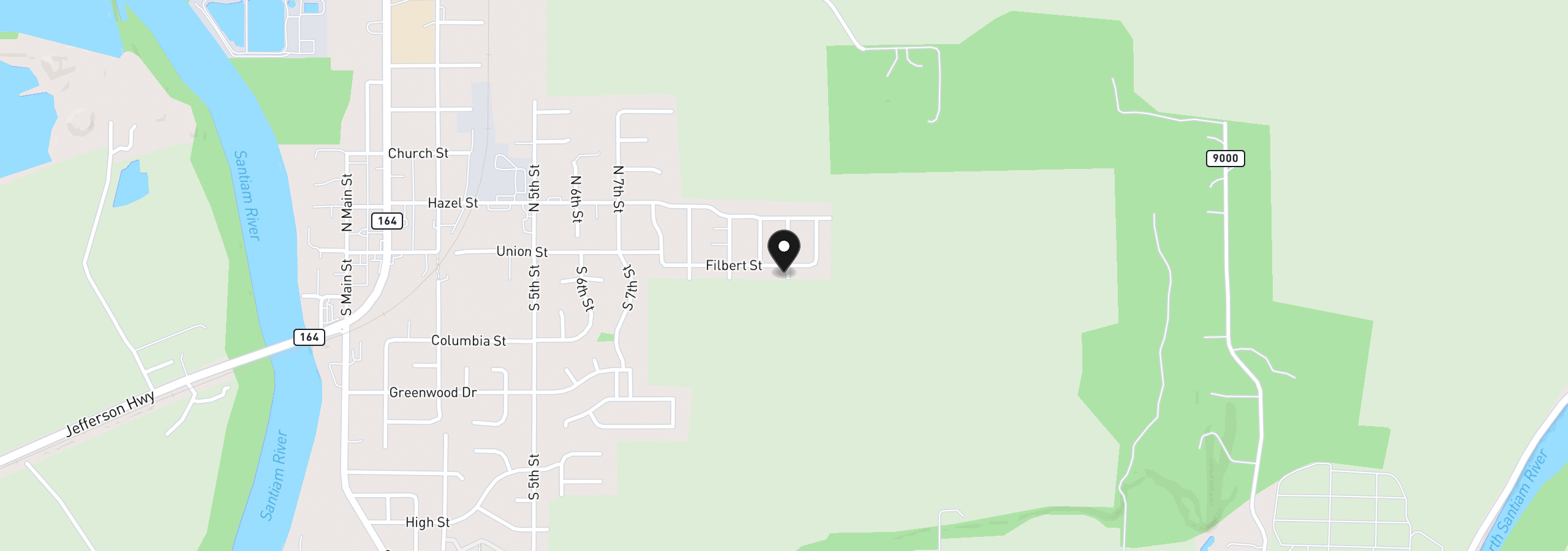 Map showing the location of 1198 Filbert St, Jefferson, OR 97352