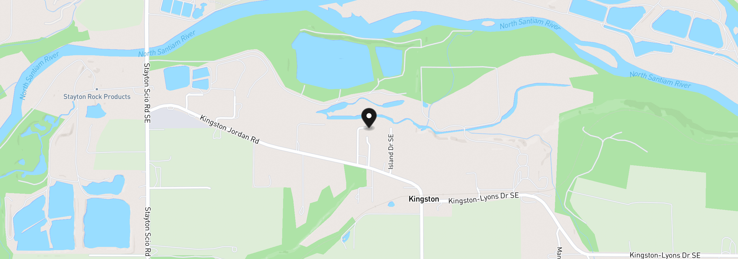 Map showing the location of 41659 Kingston Jordan Rd, Stayton, OR 97383