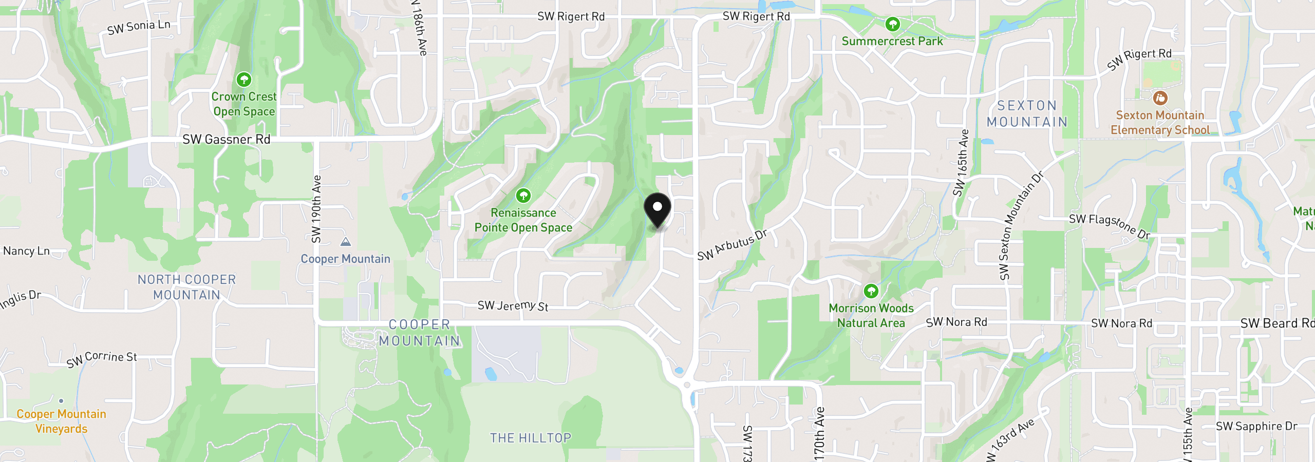 Map showing the location of 8897 SW 176th Ave, Beaverton, OR 97007