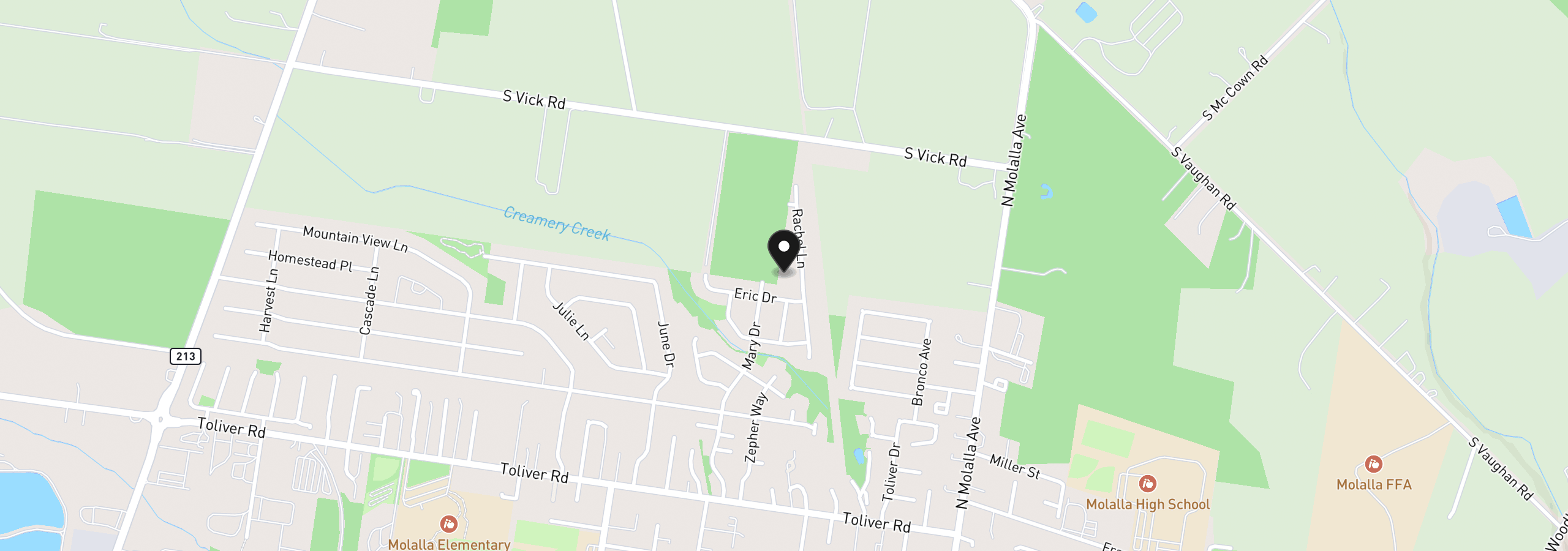 Map showing the location of 1140 Rachel Ln, Molalla, OR 97038