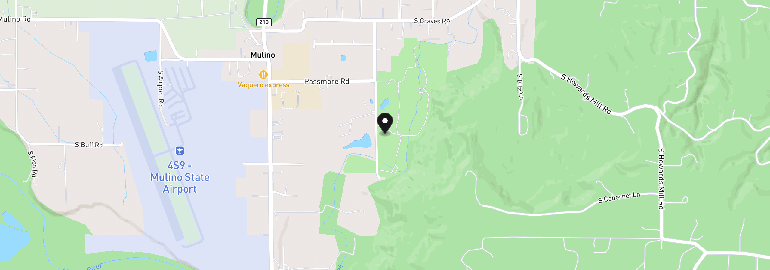 Map showing the location of 26856 S Ranch Hills Rd, Mulino, OR 97042