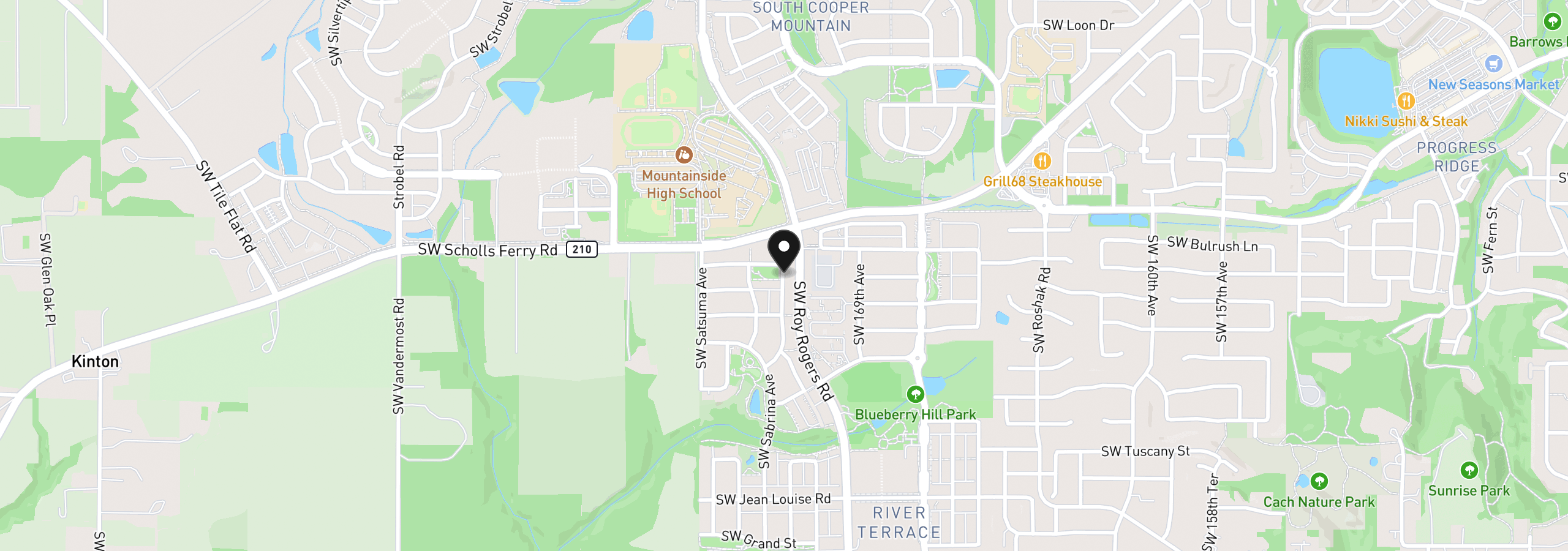 Map showing the location of 13050 SW Aubergine Ter, Sherwood, OR 97140