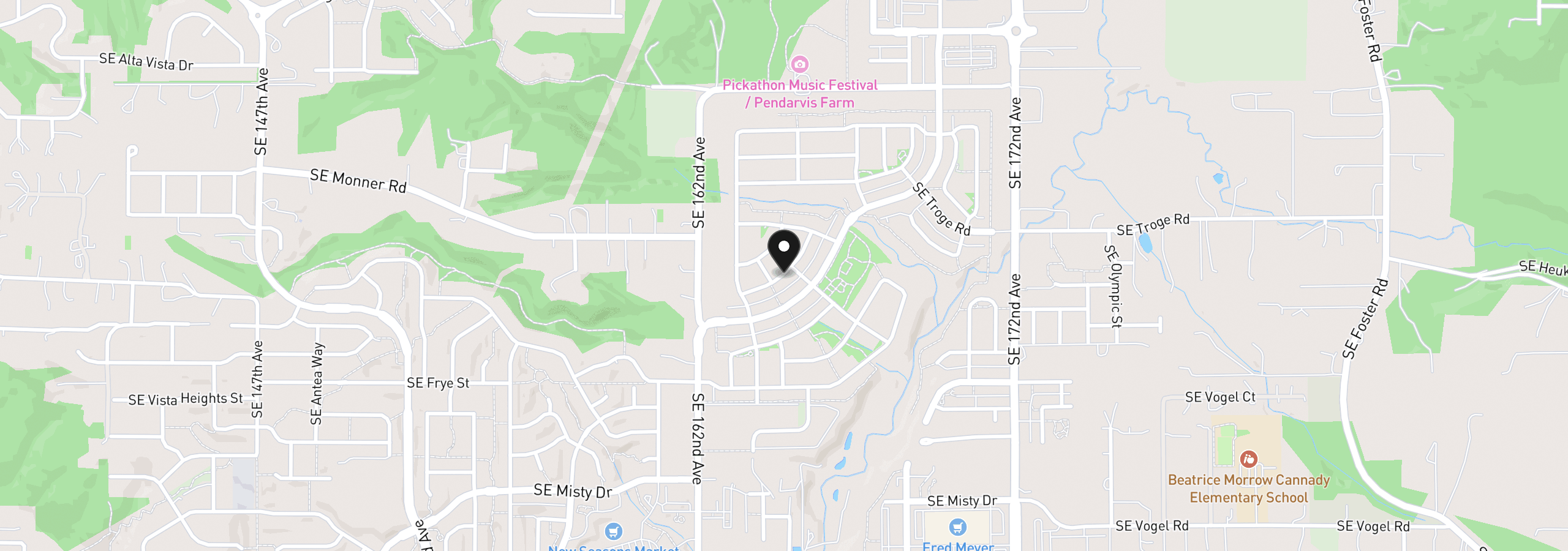 Map showing the location of 16590 SE Multnomah Falls Dr, Happy Valley, OR 97086