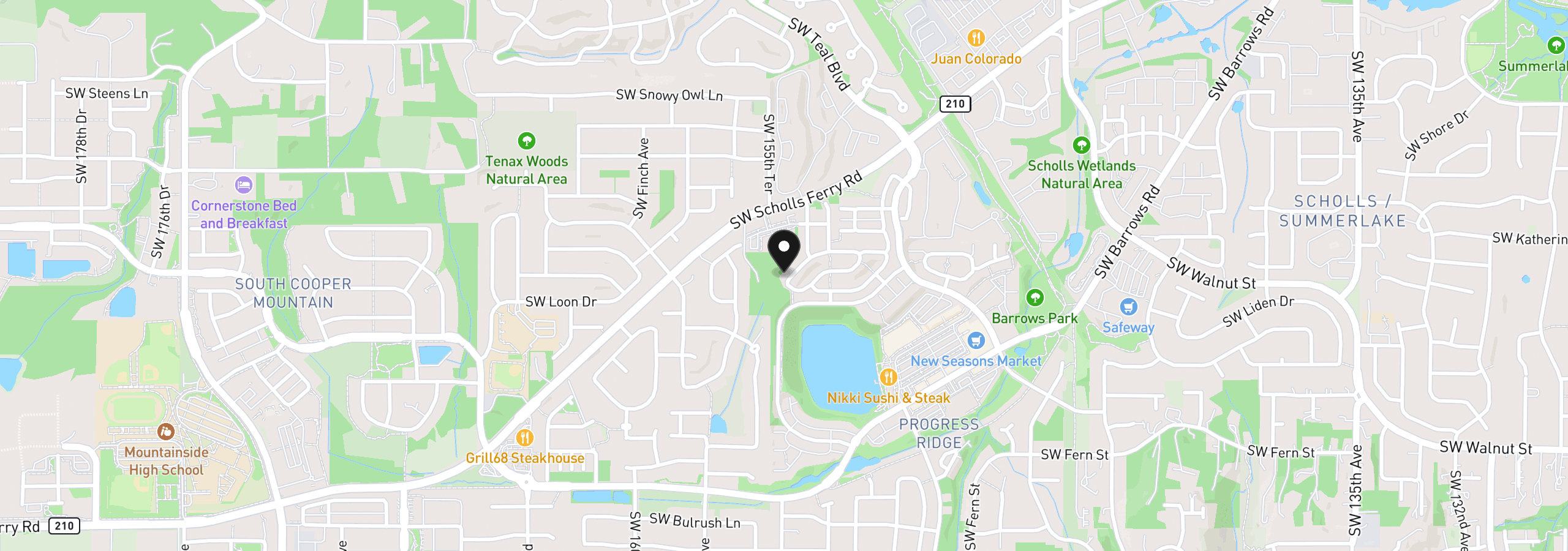 Map showing the location of 15430 SW Sparrow Loop 102, Beaverton, OR 97007