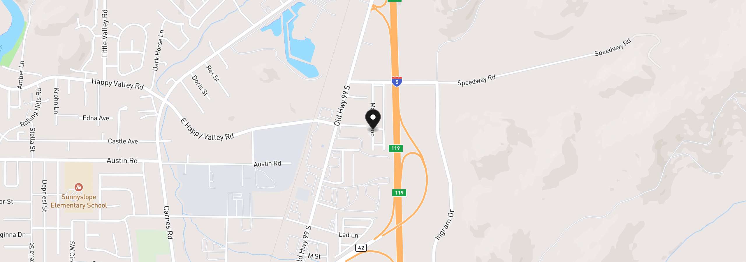 Map showing the location of 31 Manor Loop, Roseburg, OR 97471