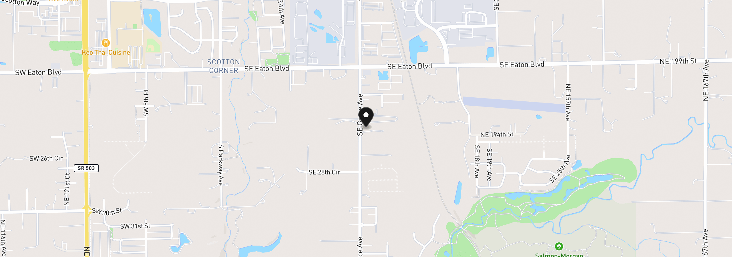 Map showing the location of 2417 SE Grace Ave, Battle Ground, Wa 98604