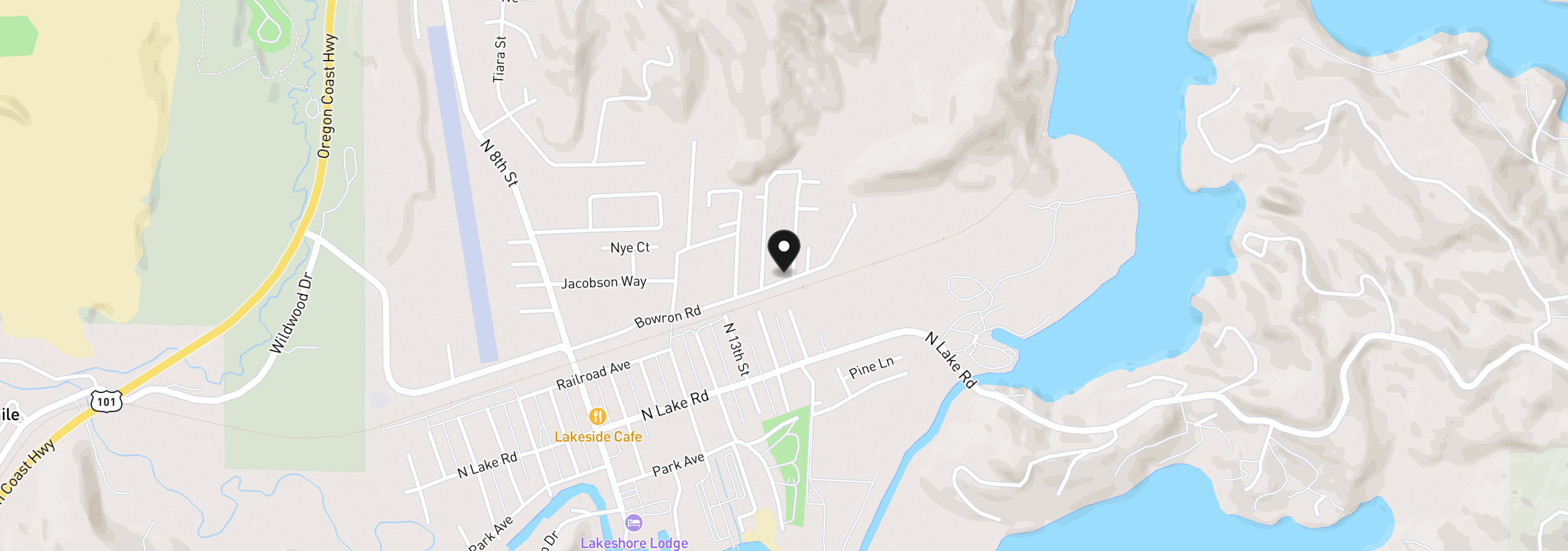 Map showing the location of 0 Lakeland Dr. 234/235, Lakeside, OR 97449