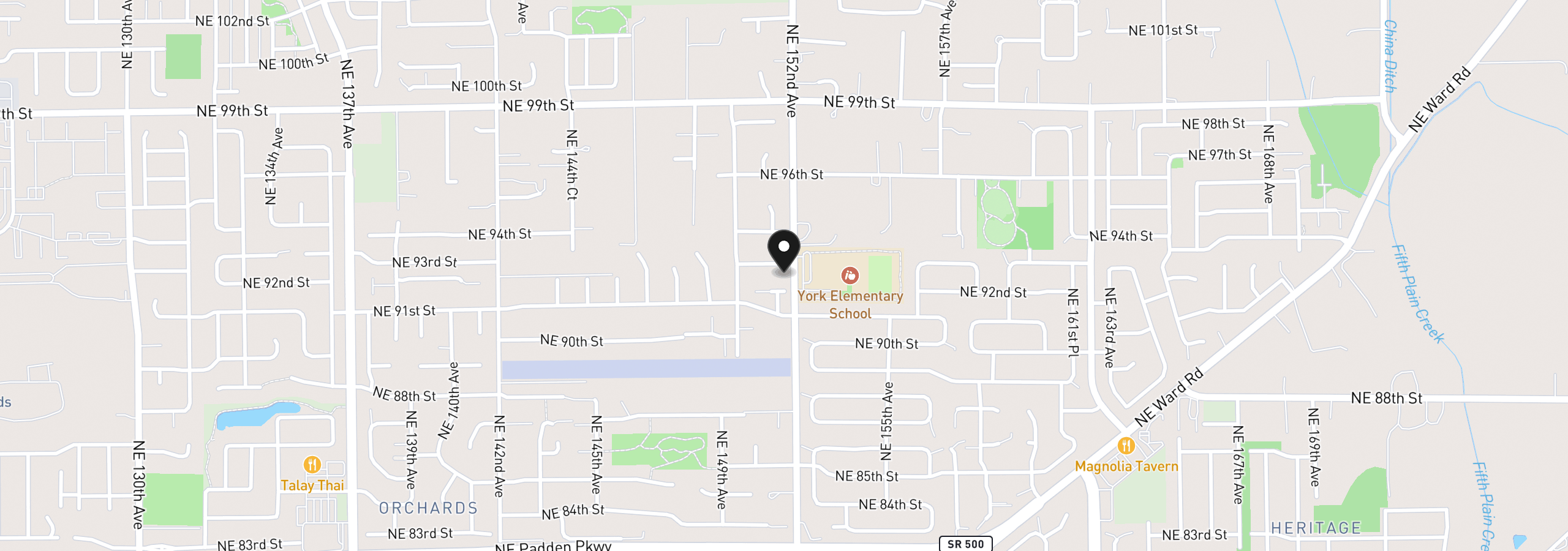 Map showing the location of 15111 NE 93rd St, Vancouver, Wa 98682