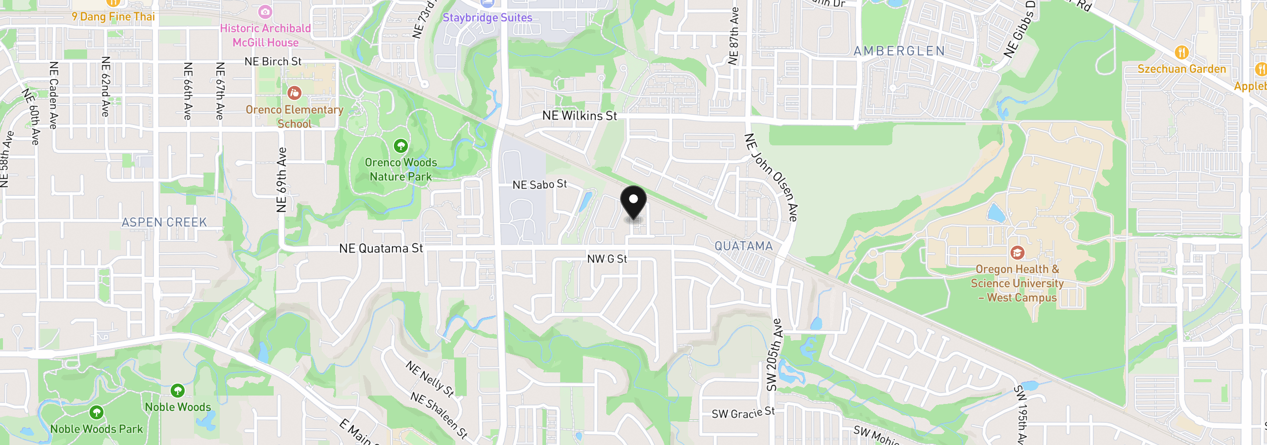 Map showing the location of 428 NE Patricia Ann Pl, Hillsboro, OR 97006