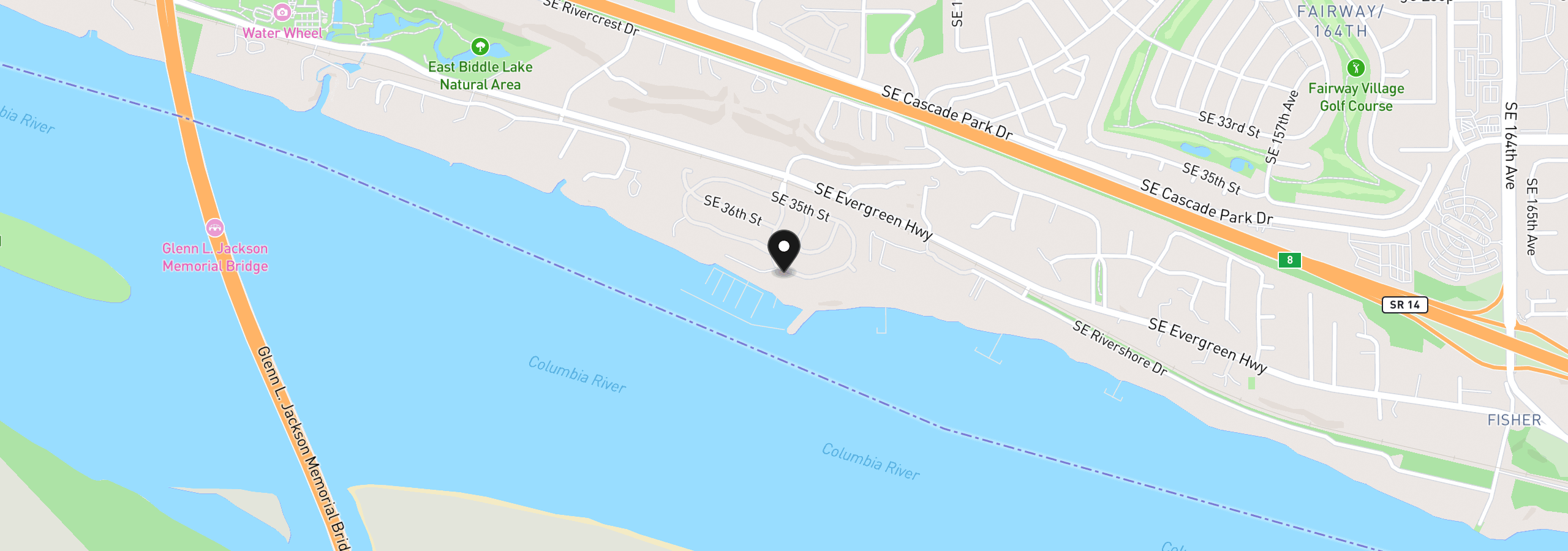 Map showing the location of 3708 SE 139th Ave, Vancouver, Wa 98683